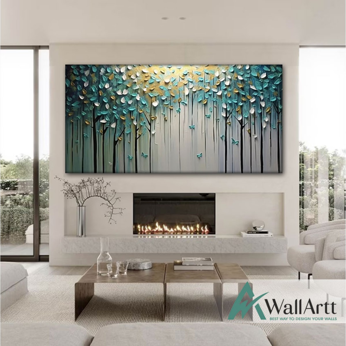 Abstract Forest 3d Heavy Textured Partial Oil Painting